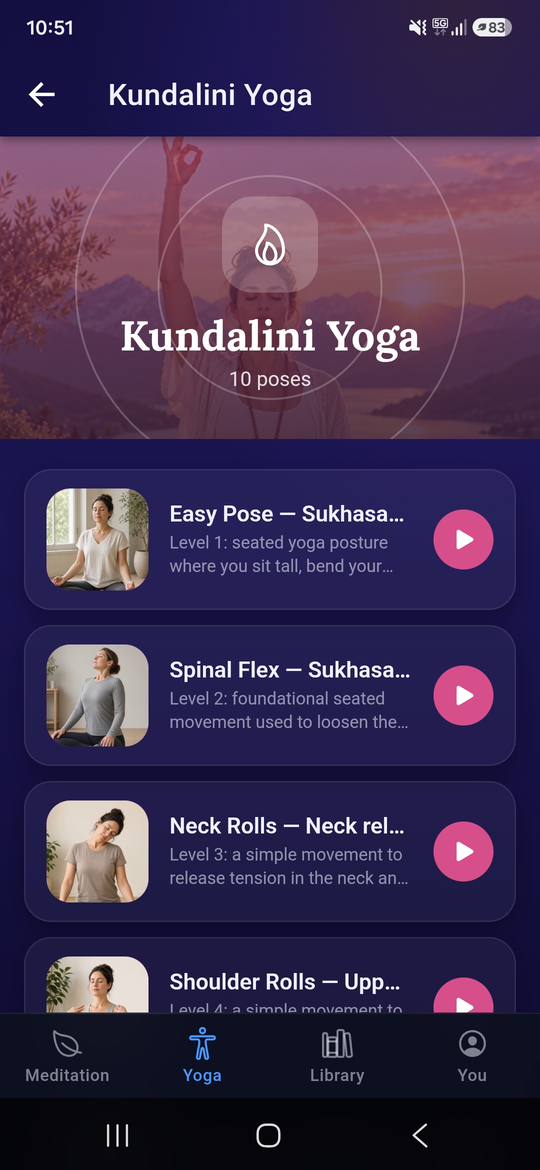 Sensa360 app screenshot – guided meditation session